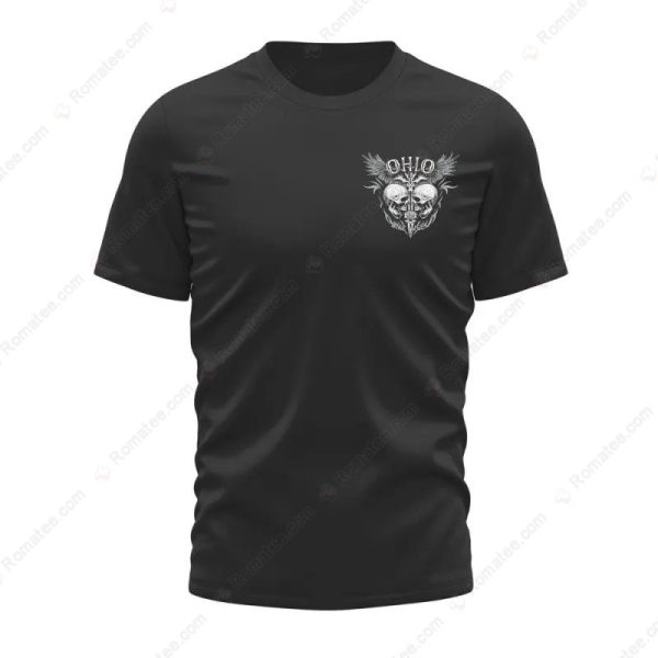 Ohio Bike Week Skull Wings Shirt, Ohio Bike Week Black & White T-Shirt