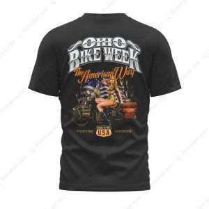 Ohio Bike Week The American Way Army Pin-Up Girl Biker T-shirt