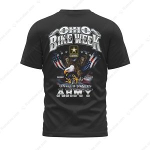 Ohio Bike Week US Army Eagle Military Biker T-shirt