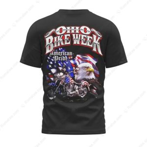 Patriotic Ohio Bike Week T-Shirt – American Flag Motorcycle Biker Tee