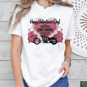 Peace Love Harley Motorcycle Valentine’s Day T-Shirt, Harley Valentine’s Tee