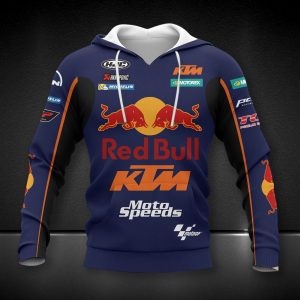 Red Bull KTM Racing Team Hoodie with Moto Speeds Design and Sponsorship Logos