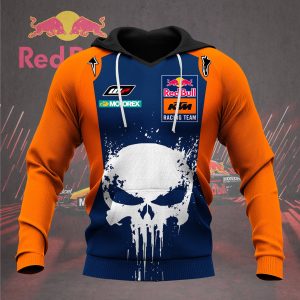 Red Bull KTM Racing Team Skull Graphic Hoodie for Motorsports Fans