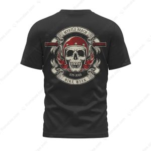 Retro Biker Skull Motorcycle T Shirt Myrtle Beach Bike Week Est 2023 Merch 2