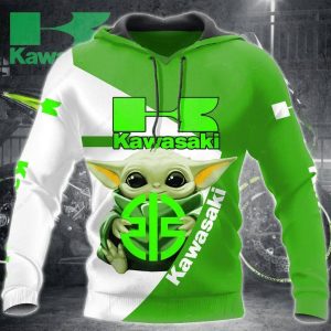 Star Wars Baby Yoda Kawasaki Hoodie, Grogu Kawasaki Motorcycle Gift