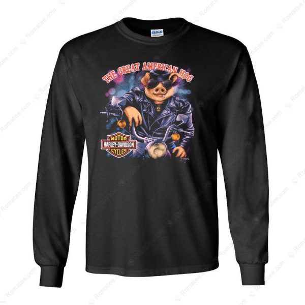 The Great American Hog Harley-Davidson T-Shirt, Born to Ride Harley-Davidson Shirt