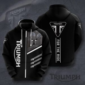 Triumph Black Hoodie for Riders – Stylish Motorcycle Apparel with Bold Graphics