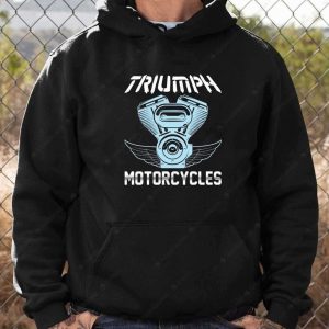 V Twin Engine Winged Triumph Motorcycles Classic T Shirt 3