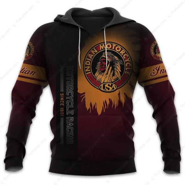 Vintage Indian Motorcycle Chief Graphic Hoodie, Indian Motorcycle American Heritage Hoodie