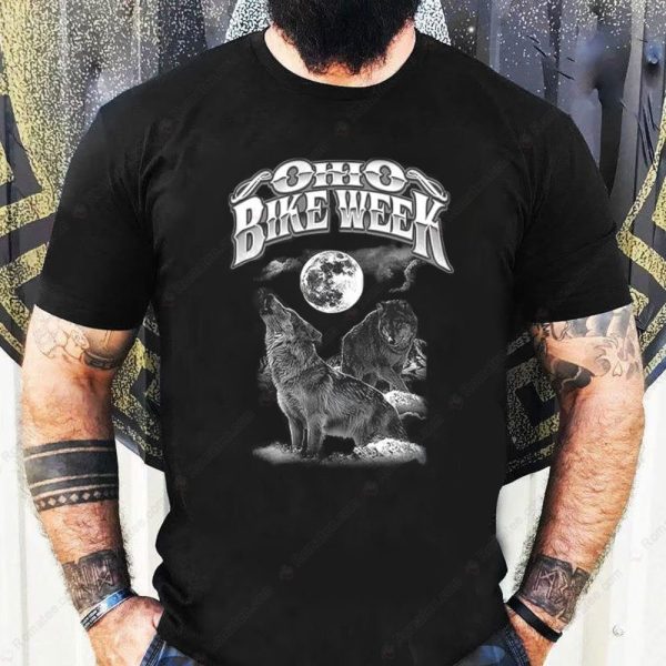 Vintage Ohio Bike Week Howling Wolf Biker T-Shirt