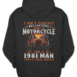 1981 Man Motorcycle Hoodie – Vintage Biker Design, Perfect Gift for Motorcycle Enthusiasts