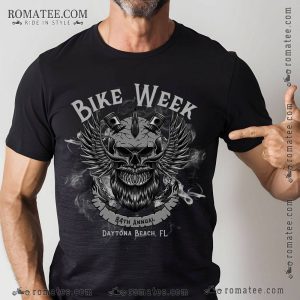 84th Annual Daytona Beach Bike Week Skull Piston Wings T-Shirt