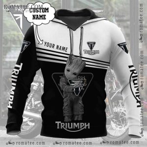 Custom Triumph Motorcycle Hoodie with Groot Artwork