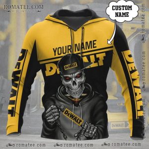 Customizable Dewalt Skull Hoodie with Bold Graphic Art and Eye-catching Design