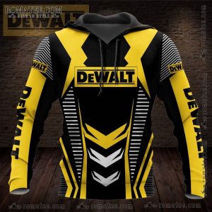 DEWALT Black and Yellow Hoodie with Angular Logo Design