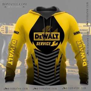 DEWALT Service Hoodie with Wrench Icon and Chevron Patterns