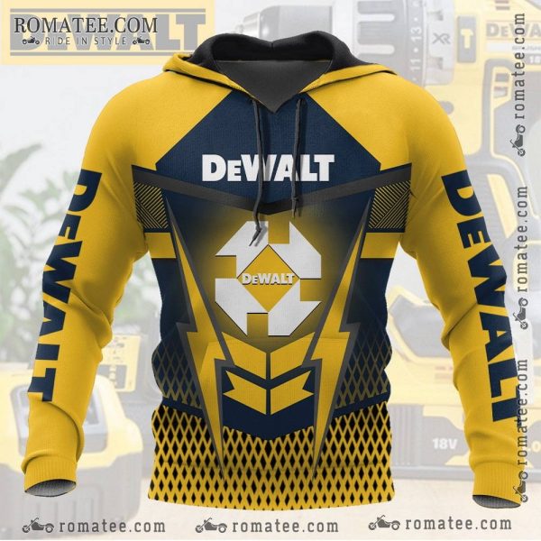 DeWALT Inspired Art Hoodie with Bold Graphic Design and Industrial Theme