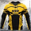 DeWALT Inspired Graphic Hoodie with Industrial Theme and Bold Black-Yellow Design