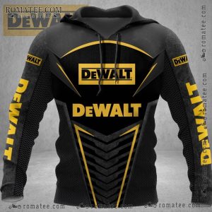 DeWalt Black and Yellow Chevron Hoodie with Bold Branding