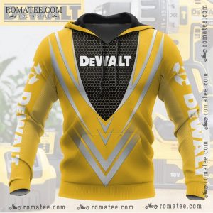 DeWalt Inspired Yellow Hoodie with Honeycomb Pattern and Reflective Design