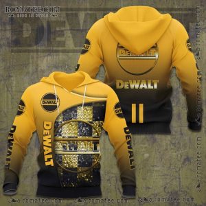 DeWalt Yellow-Black Mosaic Logo Hoodie with Gradient Back and Sleeves