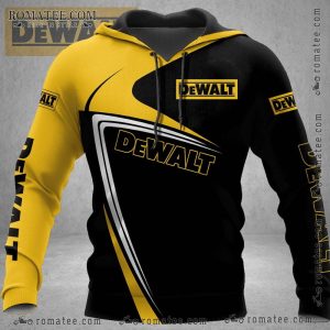 Dewalt Bold Graphic Hoodie with Striking Yellow and Black Designs for Tools Enthusiasts