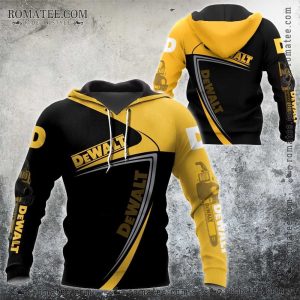 Dewalt Chainsaw Graphic Hoodie with Bold Yellow and Black Design for Tool Enthusiasts