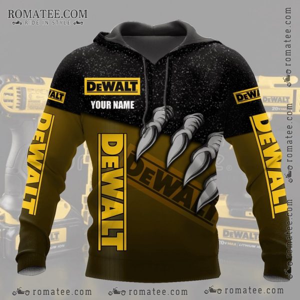 Dewalt Claws Graphic Hoodie with Custom Name – Bold Construction Theme Design