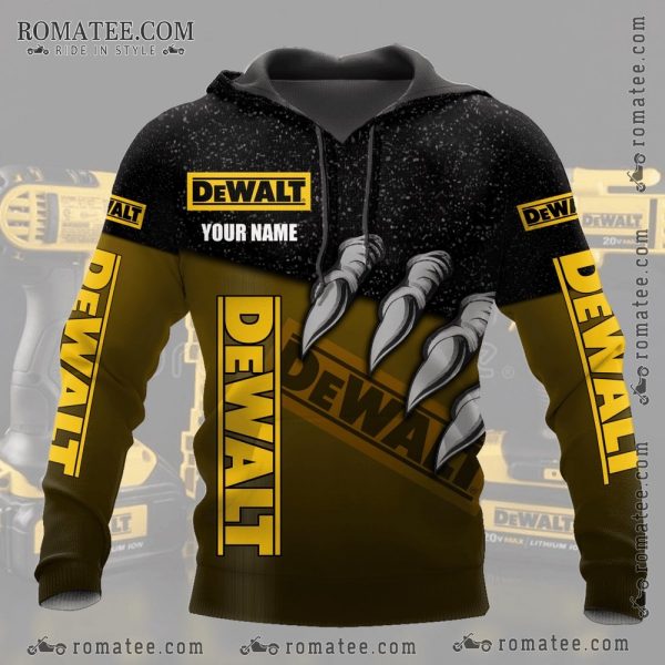 Dewalt Custom Claws Hoodie with Personalized Name – Bold Graphic Design for Builders