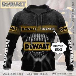 Dewalt Custom Name Hoodie with Sharp Fangs Graphic and Bold Industrial Design