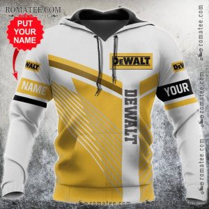 Dewalt Customizable Hoodie with Bold Yellow and Gray Design for Construction Enthusiasts