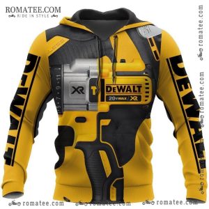 Dewalt Drill Art Hoodie – 20V Max XR Power Tool Graphic Design Apparel