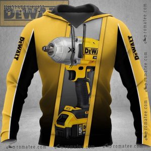 Dewalt Drill Graphic Hoodie with Iconic Yellow and Black Power Tool Design