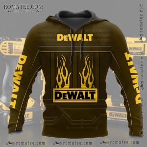 Dewalt Flames Graphic Hoodie with Industrial Design Elements