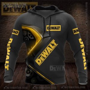 Dewalt Gear Graphic Hoodie with Mechanical Design and Bold Branding