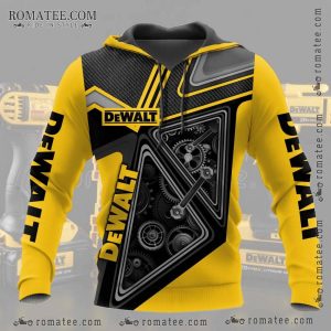 Dewalt Gear Mechanic Hoodie with Bold Industrial Graphic Design