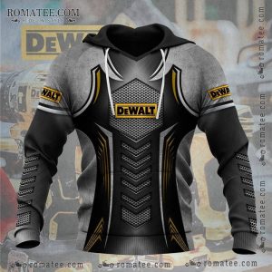 Dewalt Hexagon Honeycomb Graphic Hoodie with Industrial Design and Bold Branding