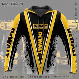 Dewalt Inspired Graphic Hoodie with Bold Yellow and Black Design