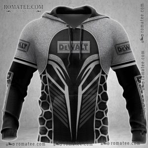 Dewalt Inspired Graphic Hoodie with Honeycomb Pattern and Bold Design Elements