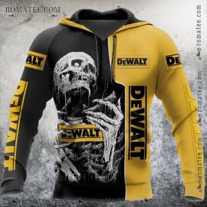 Dewalt Skeleton Graphic Hoodie – Bold Skull Art and Industrial Design