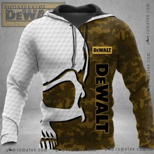 Dewalt Skull Camo Hoodie with Honeycomb and Camouflage Design