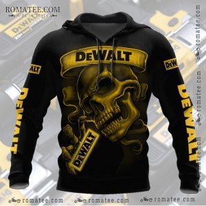 Dewalt Skull Hoodie with Bold Skull Art and Industrial Design for Tool Enthusiasts