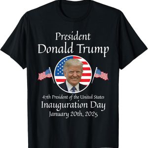 Donald Trump Inauguration Day T-Shirt, 47th President, January 20th, 2025, Patriotic Design