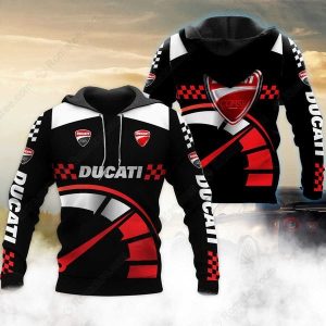 Ducati Corse Racing Gauge Hoodie, Men’s Motorcycle Racing Hoodie