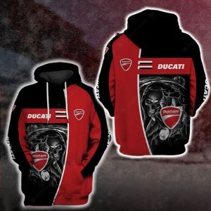 Ducati Grim Reaper 3D Hoodie – Motorcycle Biker Graphic All-Over Print