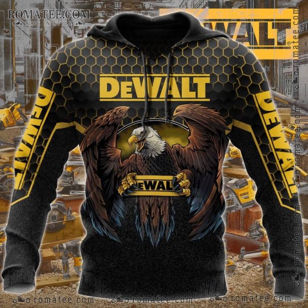 Eagle DeWalt Hexagon Honeycomb Hoodie – Bold Craftsmanship & Power Design