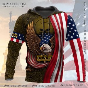 Freedom Eagle American Flag Dewalt Hoodie – Patriotic Eagle Art with Stars and Stripes Design