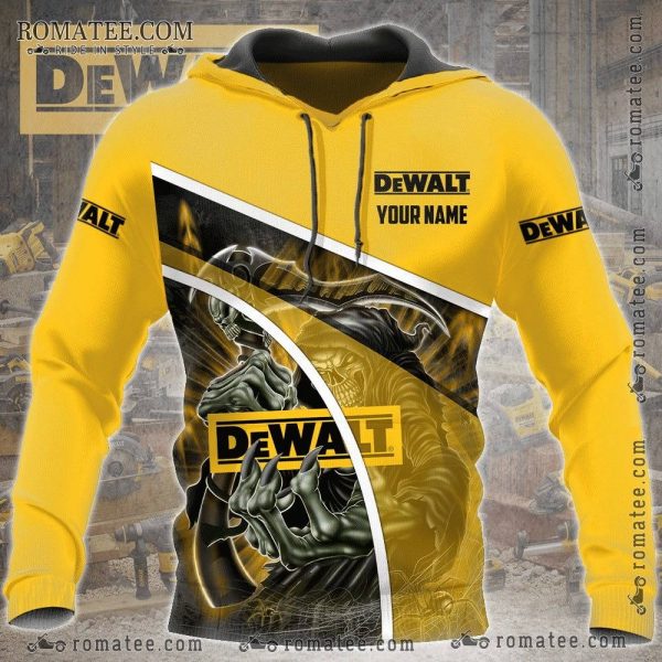 Grim Reaper Skull DEWALT Custom Hoodie – Gothic Industrial Design