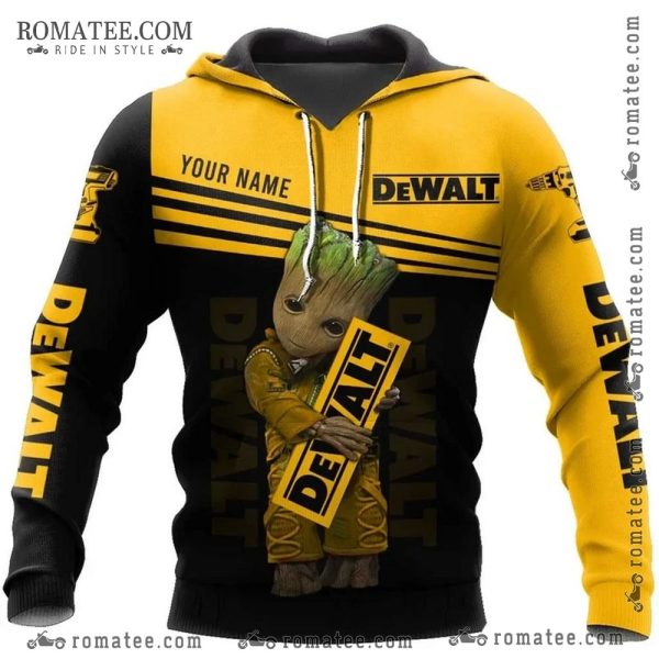 Groot DEWALT Hoodie with Custom Name – Unique Graphic Art Design for Fans