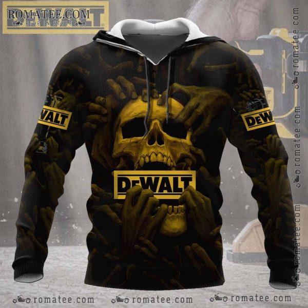 Hell Reclaims Its Own Screaming Skull Dewalt Hoodie with Dark Grunge Art and Horror Theme